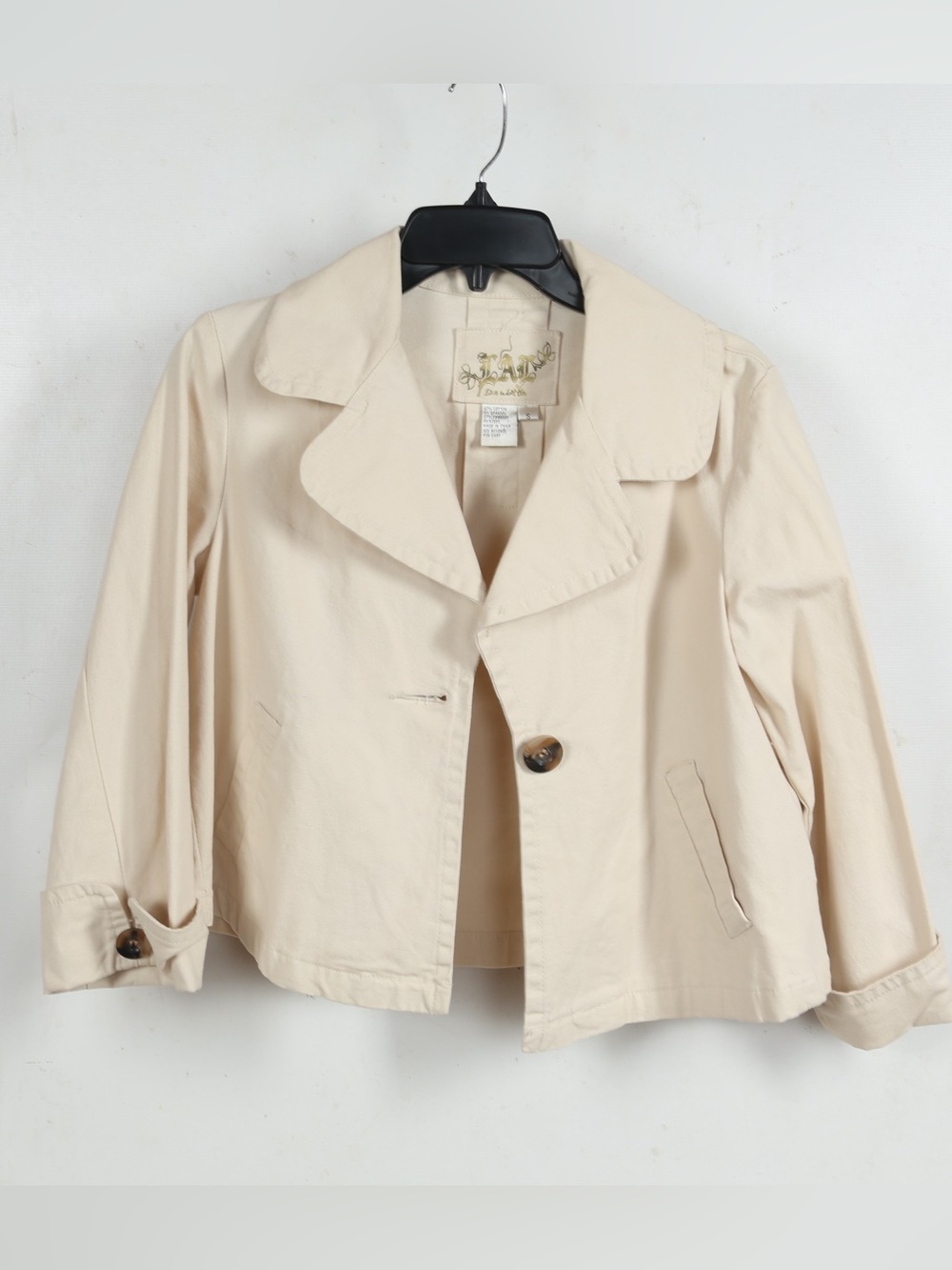 Live a Little Cream Cropped Single-Button Blazer